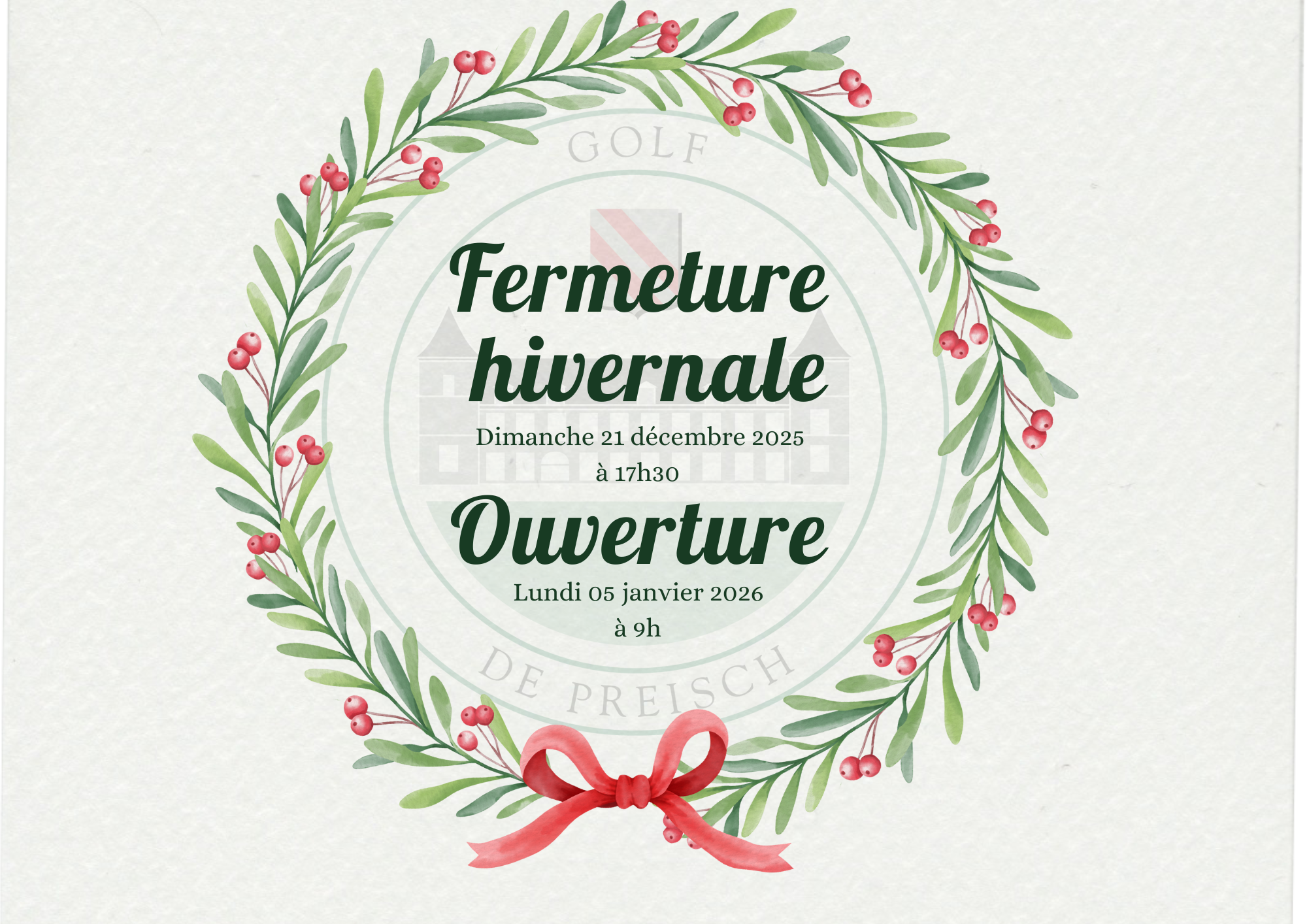 Fermeture Hivernale.