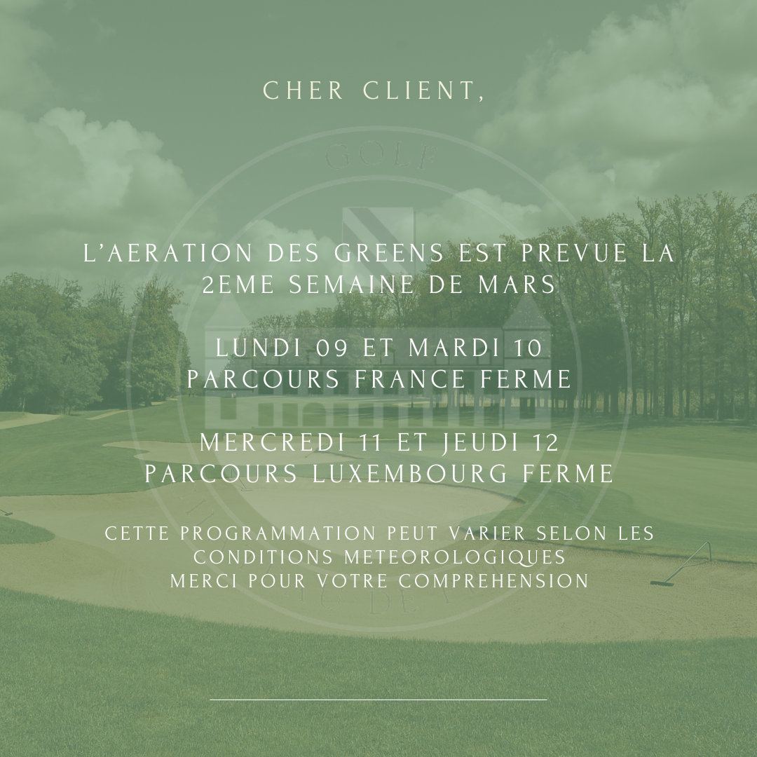 Aération des greens