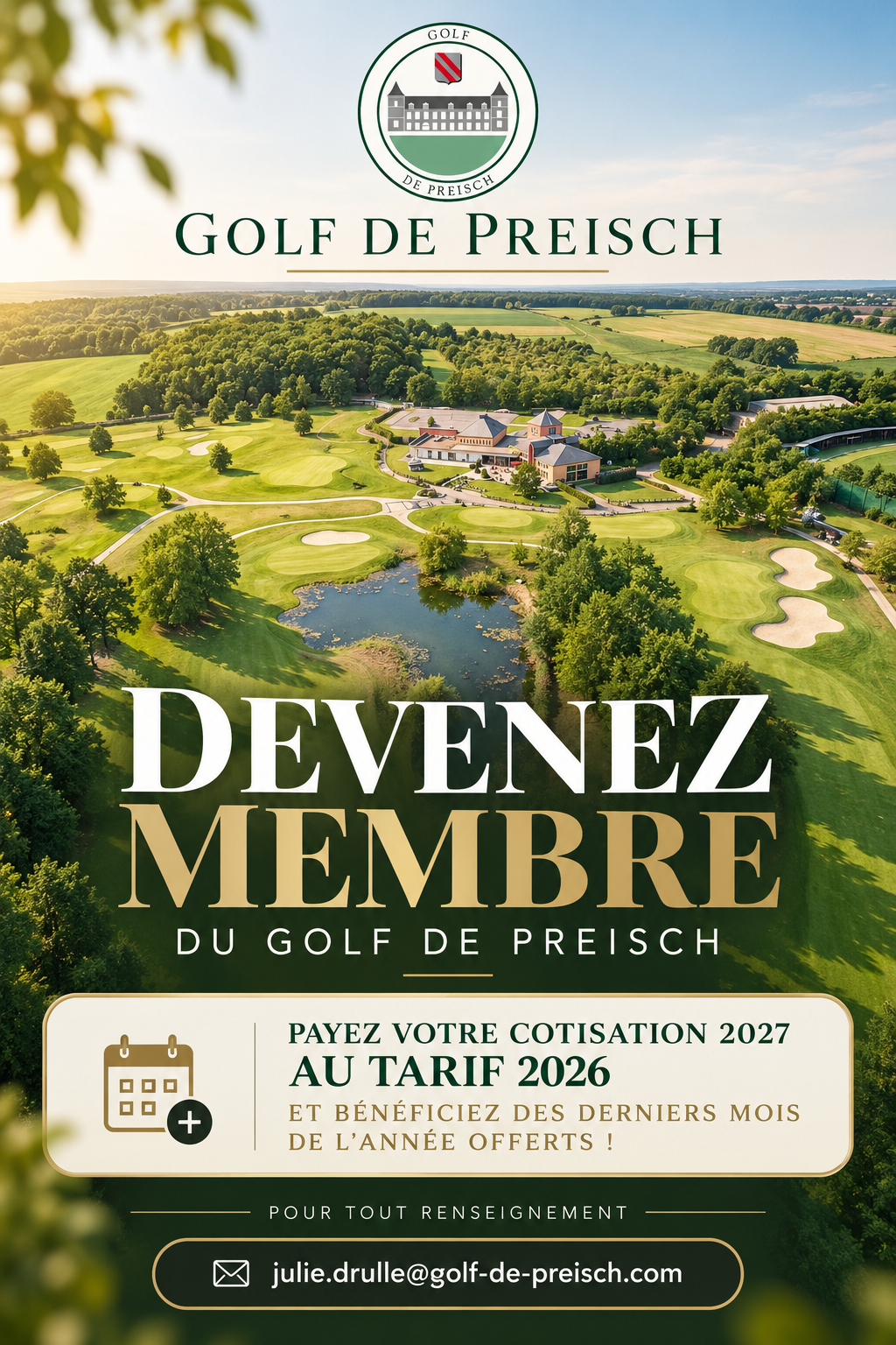 DEVENEZ MEMBRE DU GOLF DE PREISCH